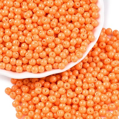 Непрозрачная выпечка окрашены стеклянные бусины DGLA-T004-03I-1