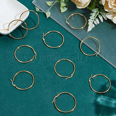 5 пара серег-колец из нержавеющей стали 304 EJEW-ME0001-09-1