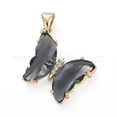 Латунные микропаве прозрачные подвески с фианитом ZIRC-P079-D01-M-1