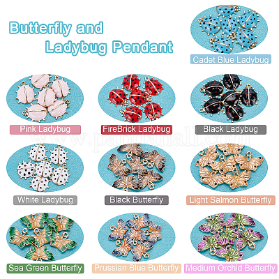 30pcs Enamel Colorful Cute Small Butterfly Alloy Charms For