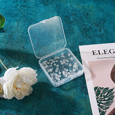 60 комплект из 6 стильных маленьких серег-гвоздиков из смолы с гайками в виде звезды EJEW-BG0001-01-1