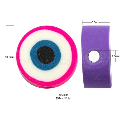 250шт бусины из полимерной глины ручной работы CLAY-LS0001-10-1