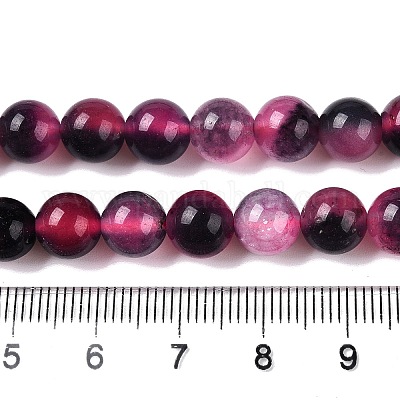 Окрашенные природные белый нефрит бисер пряди G-T138-8mm-210-15-1