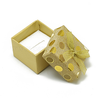 厚紙のリングボックス  内部のスポンジ  正方形  ミックスカラー  5x5x4cm  24個/袋&nbsp;CBOX-Q036-04-1