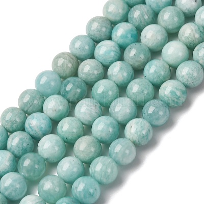 Природных амазонит бисер нитей G-K068-03-8mmA-1