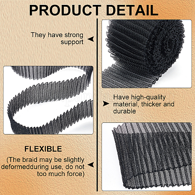 5 ярд полиэфирной плиссированной сетчатой ленты OCOR-BC0006-81B-1