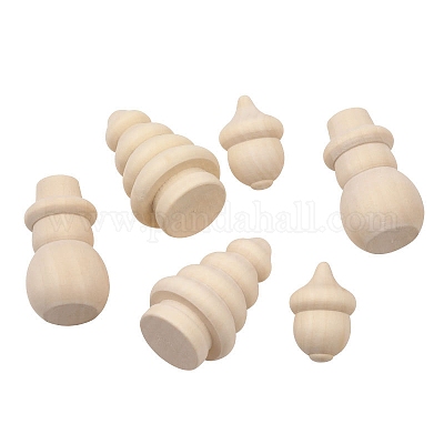 Рождественские незавершенные деревянные пустые наборы елки/снеговика/желудей PW-WGB1663-01-1