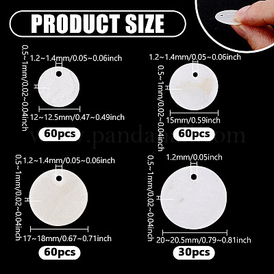 210 шт. 4 стиля подвески из натуральной ракушки капиз SHEL-NB0001-67-1