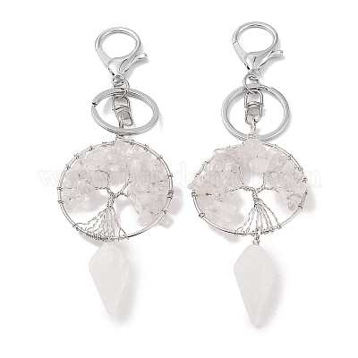 Брелок из натурального кварцевого хрусталя KEYC-K022-01P-13-1