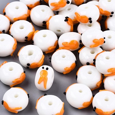 Ручной работы ухабистым Шарики Lampwork LAMP-S194-004E-1