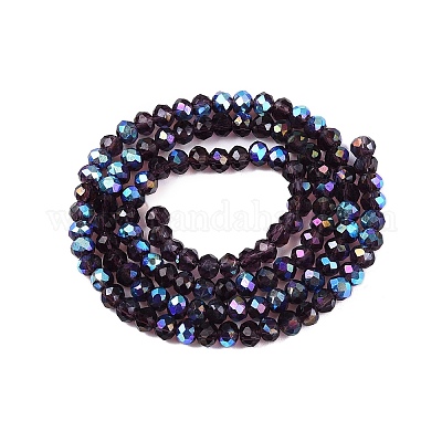 Стеклянные бусины с гальваническим покрытием  EGLA-A044-T3mm-L15-1