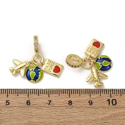 Латунь микропаве прозрачный кубический цирконий европейские подвески с подвесками KK-F903-11G-1