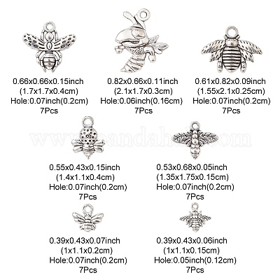 49шт 7 стильные наборы подвесок из сплава в тибетском стиле TIBEP-YW0001-45-1