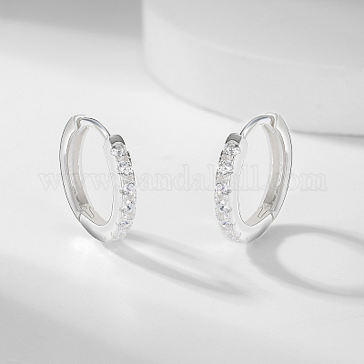 Простые серебряные серьги-каффы в стиле отпуска с камнями циркония UC0752-1