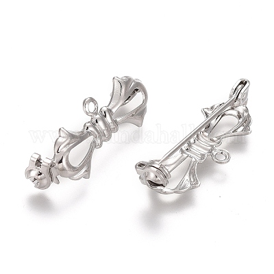 Латунная фурнитура банта для броши KK-H738-35P-1