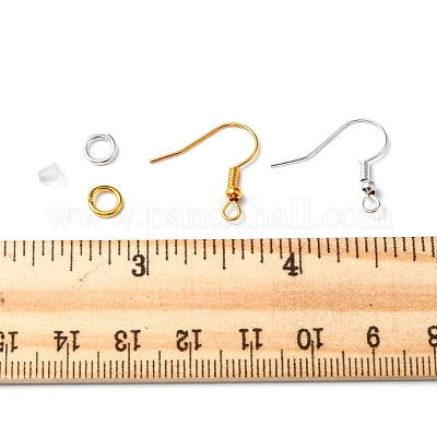 80шт 2 цветных железных крючка для серег DIY-FS0004-37-1