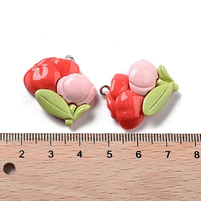 Подвески из непрозрачной смолы на весеннюю тематику RESI-R444-04G-1