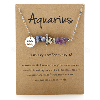 Ожерелья с подвесками из нержавеющей стали 667 с натуральным аметистом FS-WGFED6E-10-1