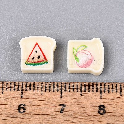 Кабошоны из непрозрачной смолы с фруктовой тематикой CRES-T025-17-1