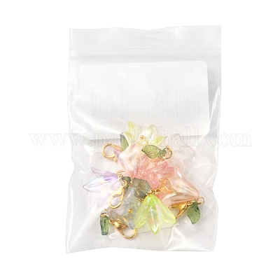 8 шт. 8-х цветные акриловые подвесные украшения-цветы HJEW-FS00034-02-1