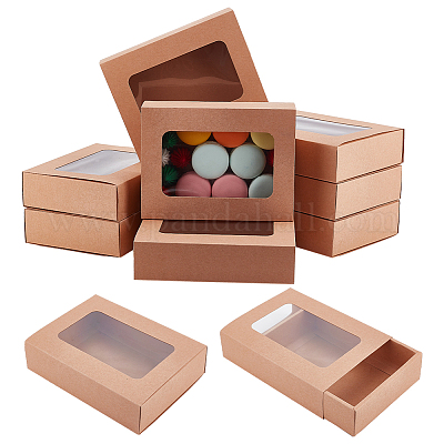 Benecreat 10 confezione di scatole regalo pieghevoli in carta kraft da  7.3x5.67x1.77 pollici all'ingrosso 
