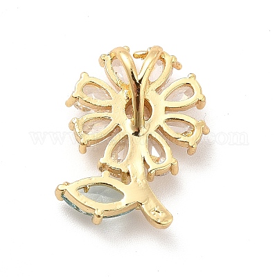 Латунные микропаве прозрачные подвески с фианитом KK-I695-026G-1