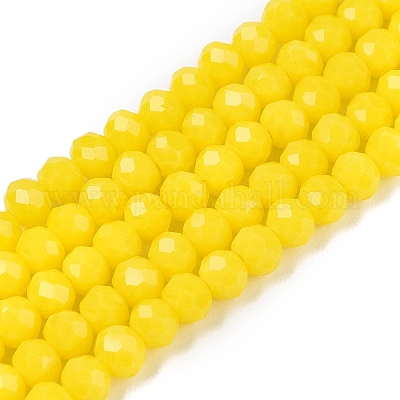 Непрозрачный сплошной цвет имитация нефрита стеклянные бусины пряди EGLA-A044-P4mm-D04-1