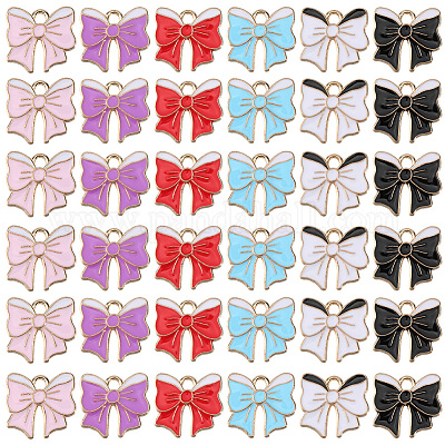 36шт 6 цвета сплава эмалевые подвески ENAM-SC0006-60-1