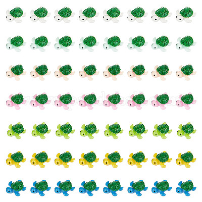 56 шт. 7-х цветные кабошоны из непрозрачной смолы с изображением морских животных RESI-NB0002-05-1
