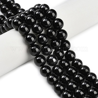 Натуральный черный шпинель бисер пряди G-L631-A03-8mm-1