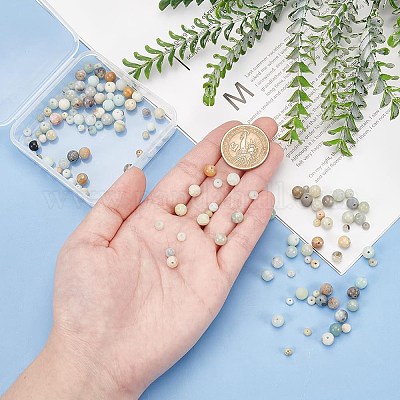 140 шт. 7 стиля нити бусин из натурального цветка амазонита G-AR0005-88-1