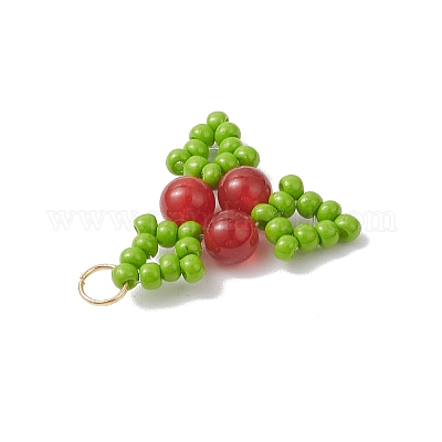 Рождественские подвески из стеклянных бусин с падубом PALLOY-MZ01057-1