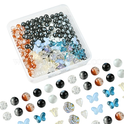 Прозрачные окрашенные стеклянные бусины DIY-FS0007-54-1