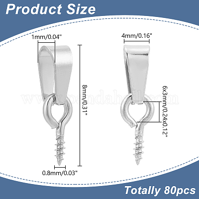 20 шт. 201 нержавеющая сталь винт-рым-шпилька скоба STAS-LP0001-21-1