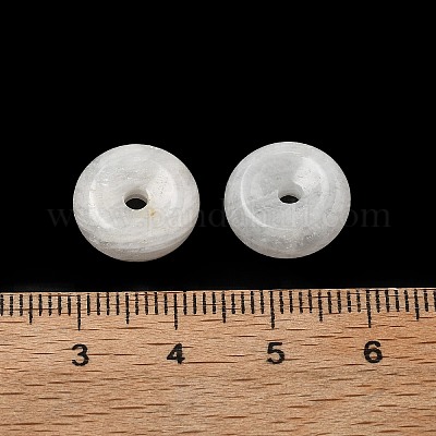 Donut-/Scheiben-Anhänger aus natürlichem weißem Mondstein&nbsp;G-L620-D08-1