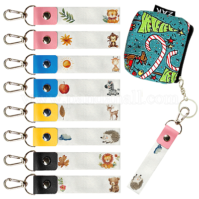 Брелок для ключей из искусственной кожи и хлопка с именным маркером AJEW-WH0514-012-1