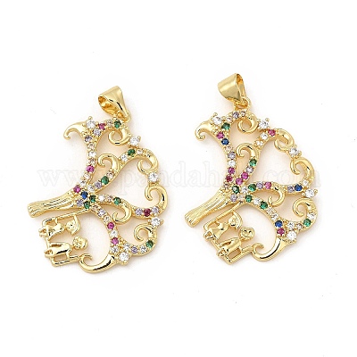 Латунные микро проложить кубического циркония подвески KK-H441-37LG-1