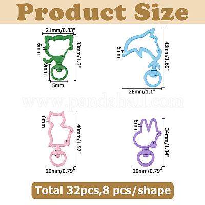 32 шт. 4 стиля поворотных застежек из цинкового сплава с эмалевым покрытием FIND-HS0002-01-1