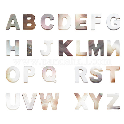 26 шт. 26 вида натуральных черных бусин-ракушек для губ SSHEL-BC0001-13-1