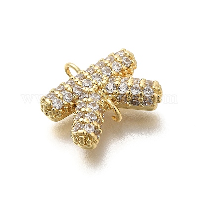 Латунные микро-паве кубические цирконии буквы соединения KK-I717-04K-1