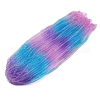 Выпечка расписные прозрачные стеклянные бусины DGLA-M001-8mm-10-1