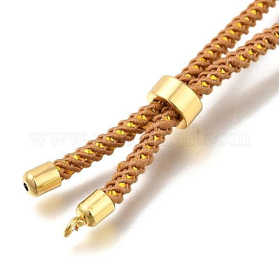 Изготовление браслета-слайдера из плетеного хлопкового шнура MAK-R001-01G-23-1