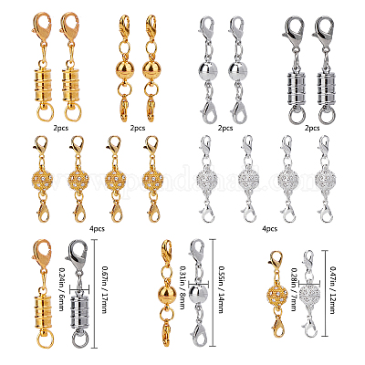 Конвертер магнитных застежек из латуни и сплава со стразами KK-SC0001-37-FF-1