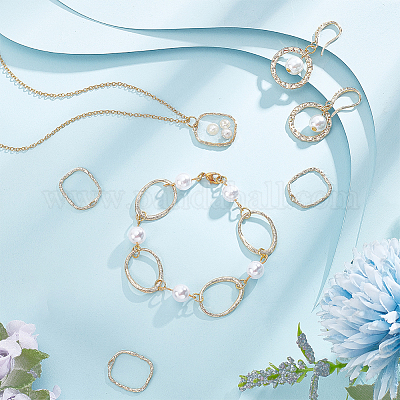 8шт 2 стильных латунных соединительных кольца KK-BC0009-28-1