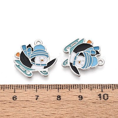 Подвески в виде пингвинов из эмалированного сплава с покрытием для стеллажей&nbsp;ENAM-T024-69A-P-1