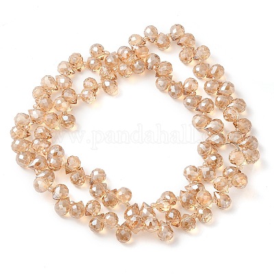 Стеклянные бусины с гальваническим покрытием  EGLA-D030-17I-1