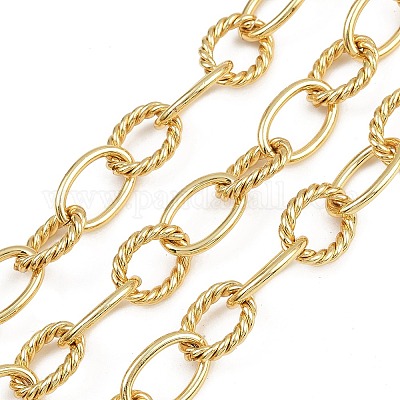 Латунные текстурированные овальные звенья цепи CHC-L054-17G-1