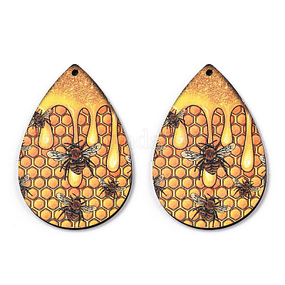 Большие подвески из дерева с односторонним принтом WOOD-TAC0021-02-1