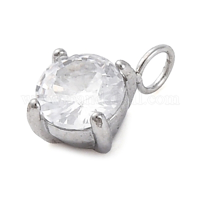 Подвески из нержавеющей стали 304 с микропаве из кубического циркония STAS-U042-02B-P-1