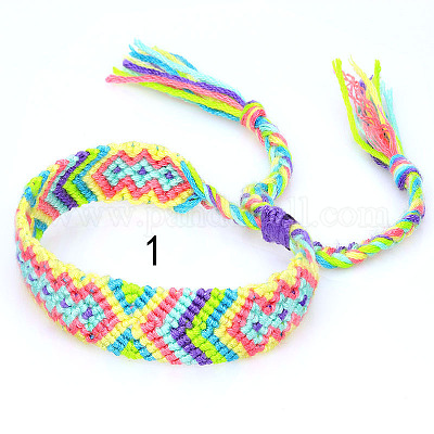 Braccialetti in cordoncino di cotone intrecciato all'ingrosso - It